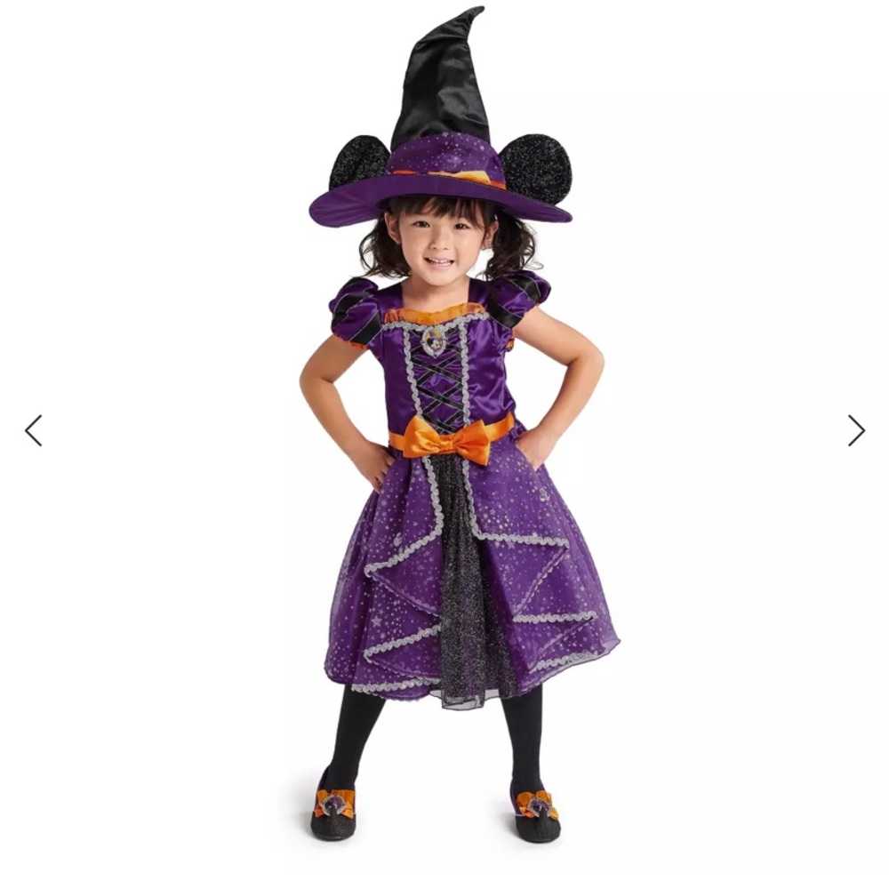 Disney Minnie Mouse Witch Costume w/ Hat Size 4